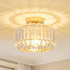 Maison Ornate Modern Crystal Chandelier features gold accents, glass shade, and E27 base.