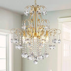 Maison Ornate Modern Alloy Steel Crystal Chandelier with curved arms and sparkling bead pendants.
