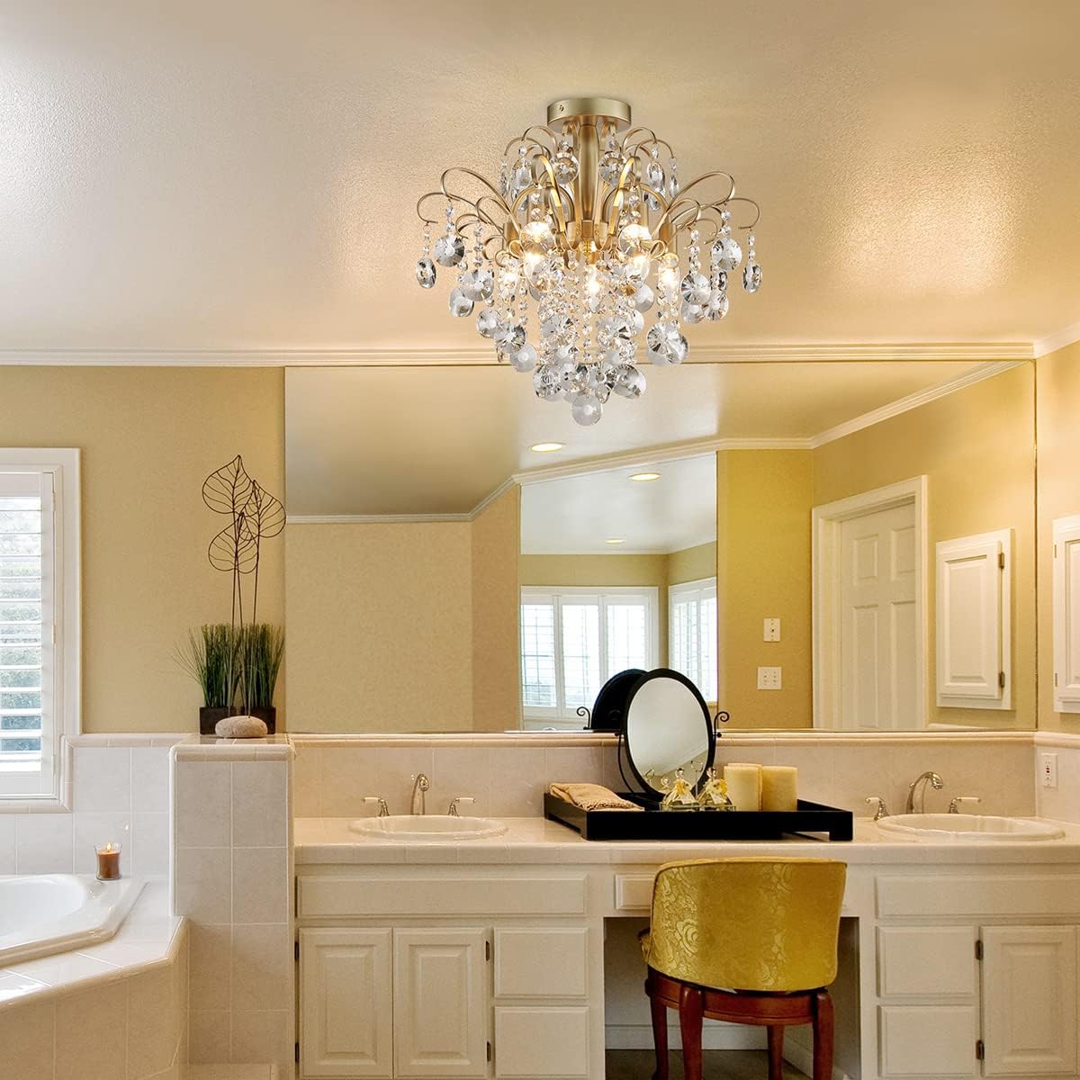 Maison Ornate Modern Interior Alloy Steel Crystal Chandelier sparkling with intricate crystal details overhead.