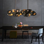 Maison Ornate Modern Stainless Steel and Glass LED Chandelier with sleek, contemporary design and polished finish.