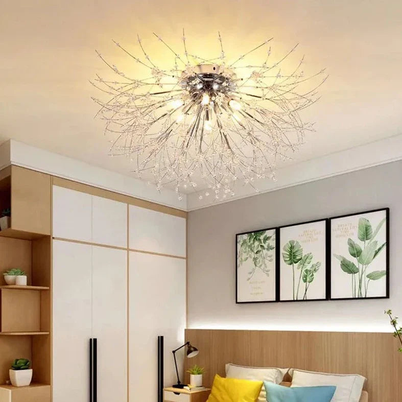 Maison Ornate Modern Multi-Head Crystal Chandelier with Tassels, elegant crystal detail and multi-light design.