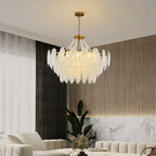Maison Ornate Modern Crystal Chandelier with vintage tassels and feather accents, elegant and intricate design.