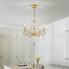 Maison Ornate Modern Metal Crystal Chandelier E14 features metal frame and sparkling crystal detail.