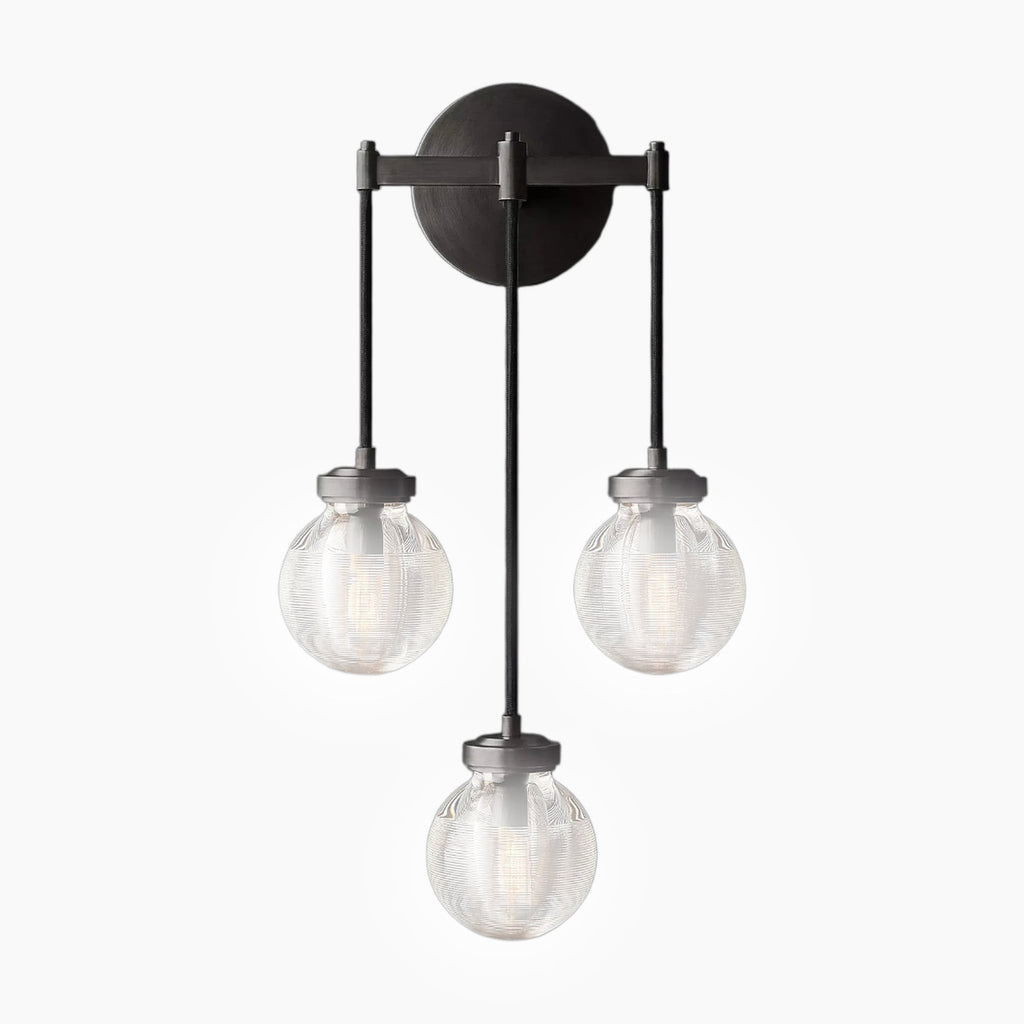 Art Deco Crystal Wall Light Triple LED Sconce