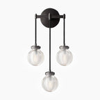 Art Deco Crystal Wall Light Triple LED Sconce