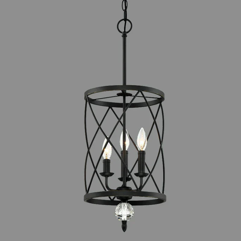 Retro Industrial Chandelier Ceiling Lamp Vintage Crystal Table Light Black Gold E14 Kitchen Headlight Three Heads Pendant Lamp