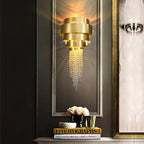 Maison Ornate Modern Elegant Crystal Gold Chandelier featuring intricate detailing and radiant crystal accents.