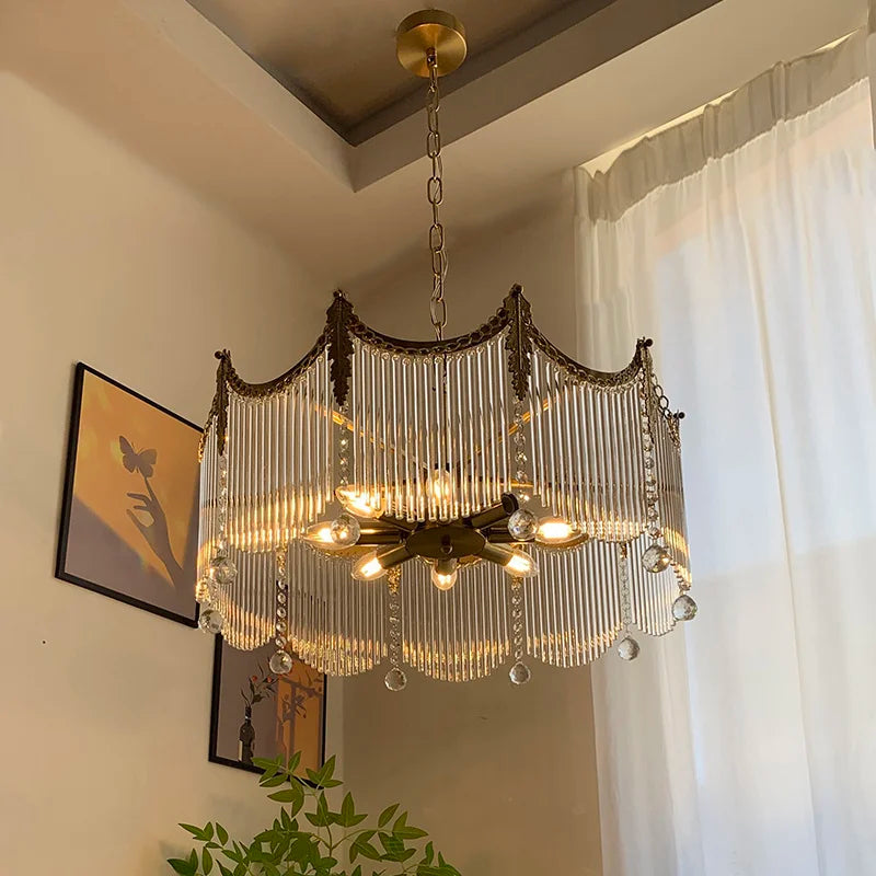 Vintage Crystal LED Chandelier for Living Room