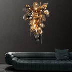 Maison Ornate Modern Nordic Crystal Glass Chandelier with clustered gold and glass elements, elegant and luxurious.