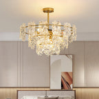 Maison Ornate Crystal Ball Chandelier with flower accents features elegant, crystal-inspired design elements.
