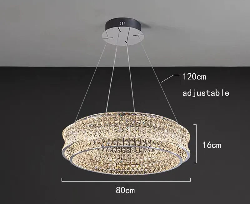 Maison Ornate Crystal Ball chandelier, 80 cm wide, 16 cm tall, adjustable steel cord to 120 cm.
