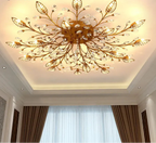 Art Deco LED Iron Crystal Branch Chandelier
