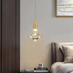 The Maison Ornate Modern Nordic Diamond Design Crystal Pendant chandelier, elegantly faceted and contemporary.