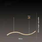 Maison Ornate Minimalist chandelier with wavy LED lights, dual cables, adjustable height up to 120 cm.