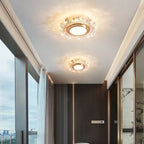 Pair of Maison ornate modern crystal hallway chandeliers with LED lighting, elegant detailing, and luxury appeal.