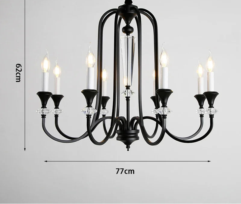 Vintage Crystal Chandelier with LED Living Room Luxury