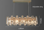 Maison Ornate Modern Crystal LED Ceiling Light with adjustable sling, 80cm x 23cm, elegantly illuminated.