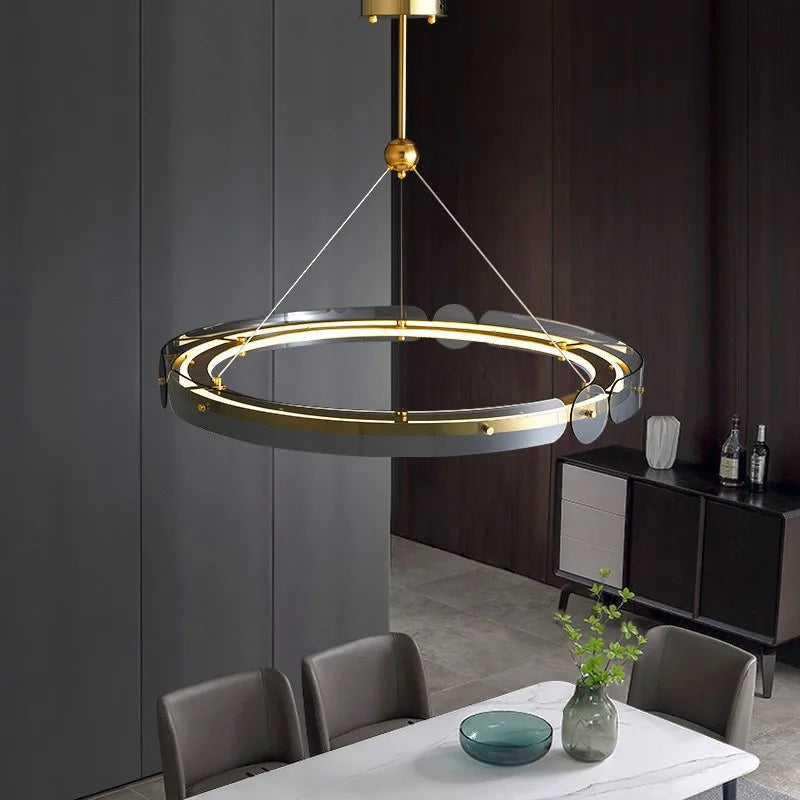 Maison Ornate Art Deco Crystal Chandelier in gold with Nordic Minimalist design, featuring elegant crystal details.