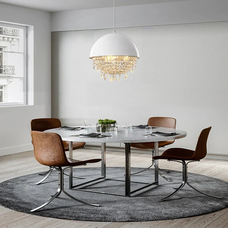 Charming Hemispheric Crystal Bedroom Chandelier by Maison Ornate featuring crystal accents and modern design.