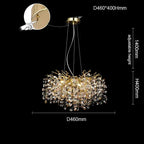 Maison Ornate Elegant Contemporary Crystal Chandelier with LED remote, adjustable height, and 460mm diameter.