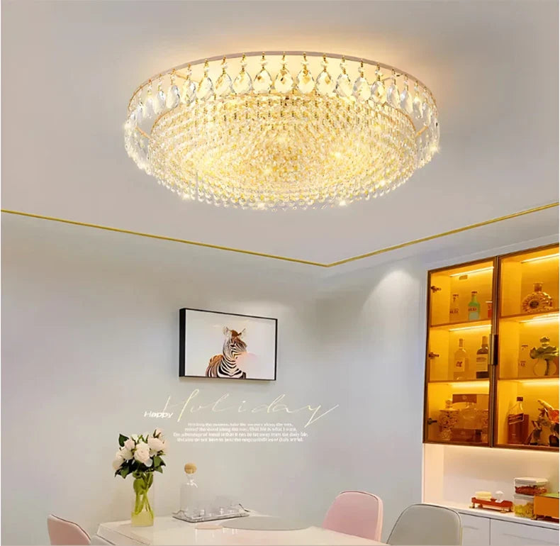 Maison Ornate Modern LED Crystal Art Deco Indoor Chandelier with intricate design and sparkling crystal accents.