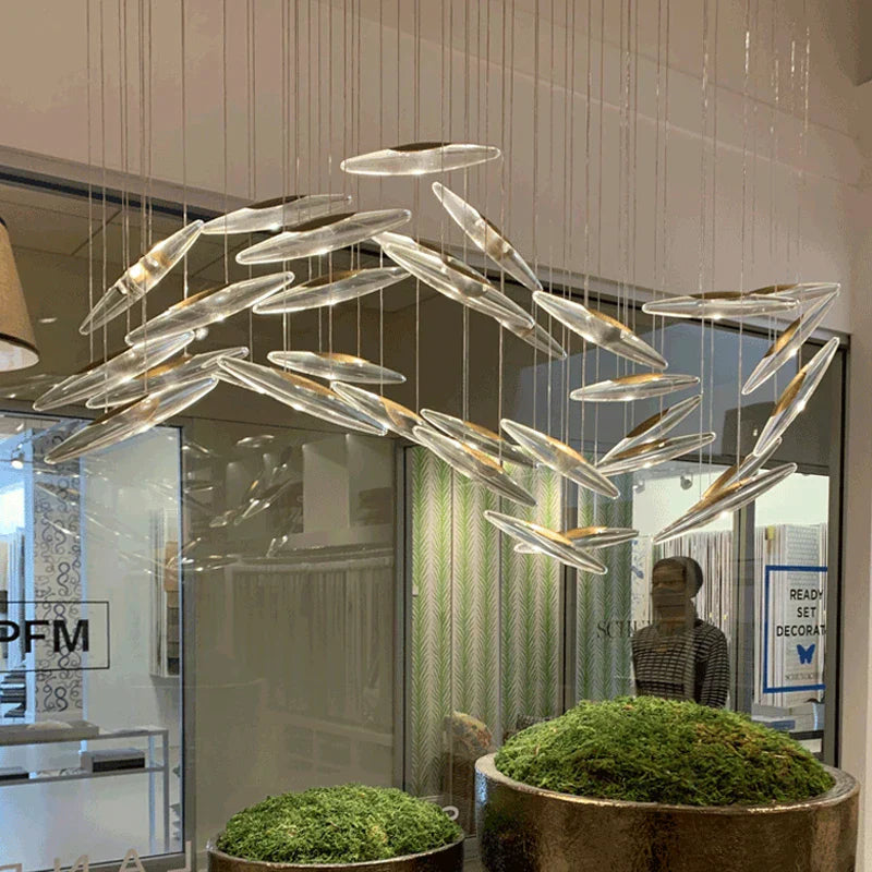 Maison Ornate Modern Crystal Hallway Chandelier with multiple oval-shaped LED lights, luxury product.