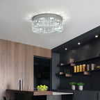 Maison Ornate Modern Gold Crystal Bedroom Chandelier with Integrated LED, gold and crystal design.