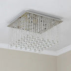 Maison Ornate Art Deco chandelier with cascading crystal beads and glass spheres, modern LED design.