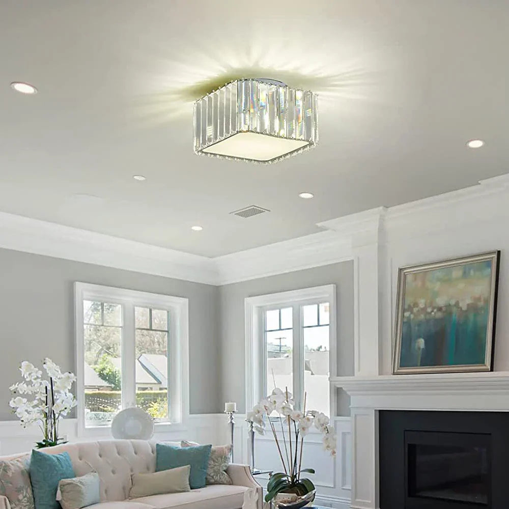 Maison Ornate Modern Crystal Hallway Chandelier with LED lighting, sleek design, sparkling crystal accents.