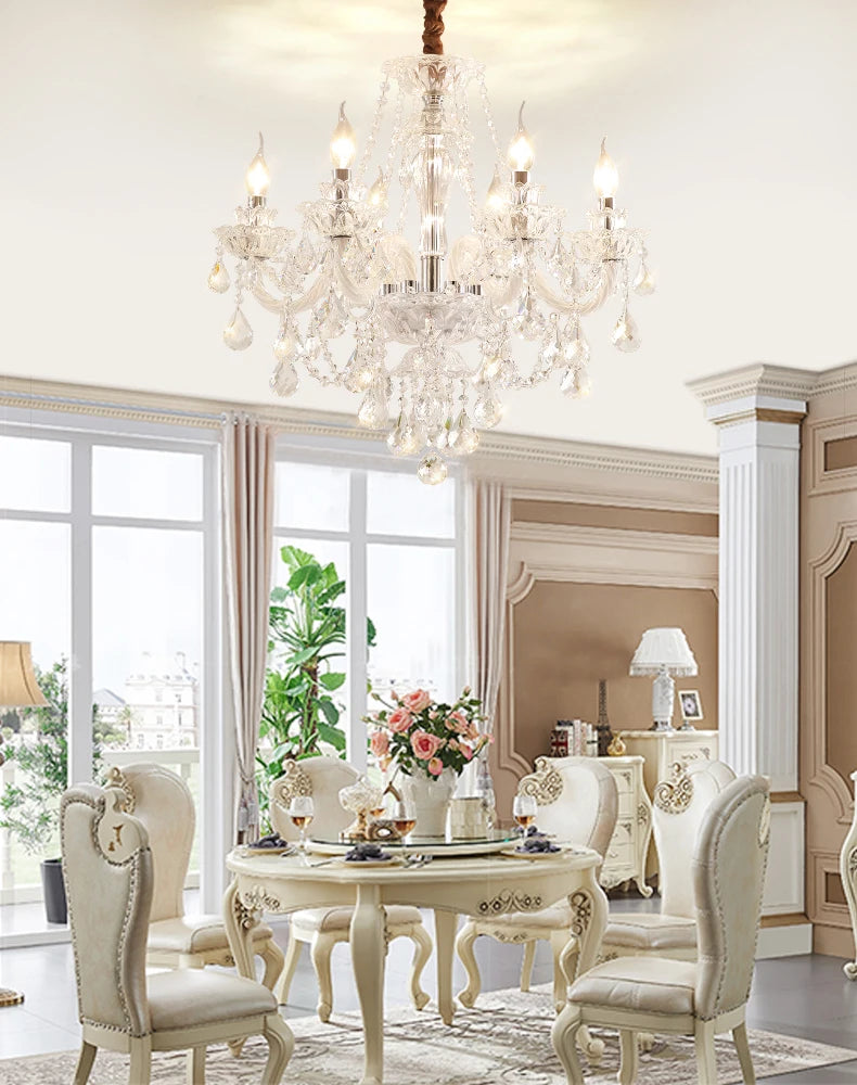 Grand lustre en cristal élégant pour salon et salle à manger