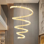 Maison Ornate Nordic Design Crystal Industrial Pendant Light with spiraling form and sparkling crystal-like finish.