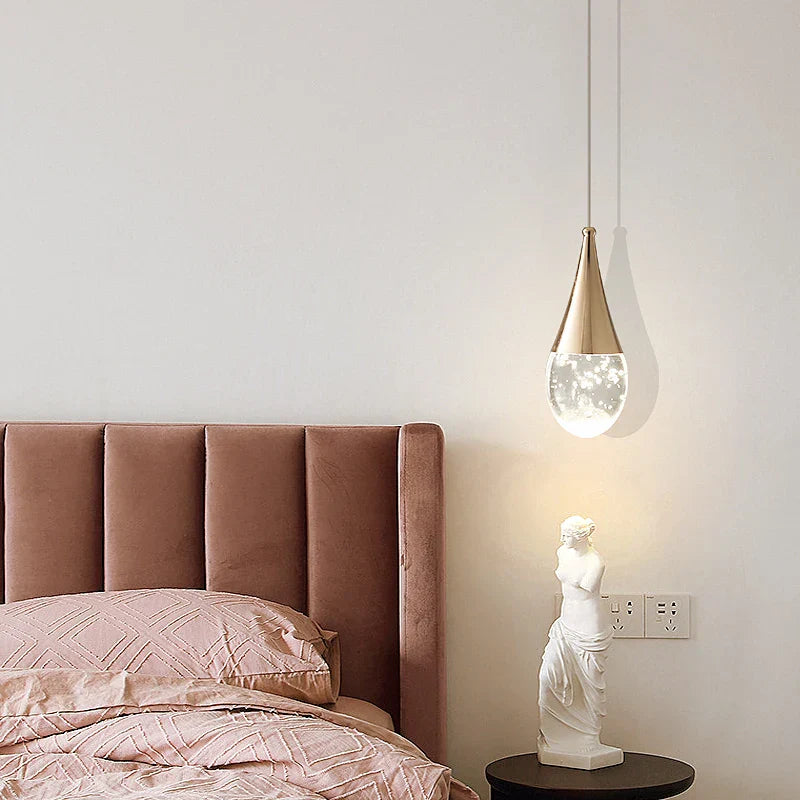 Maison Ornate Single Head Luxury Crystal Hanging Pendant Light, elegant crystal chandelier product showcased overhead.