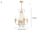 Ornate French crystal chandelier with five candle lights, hanging crystals, chains; E14 LED compatible.