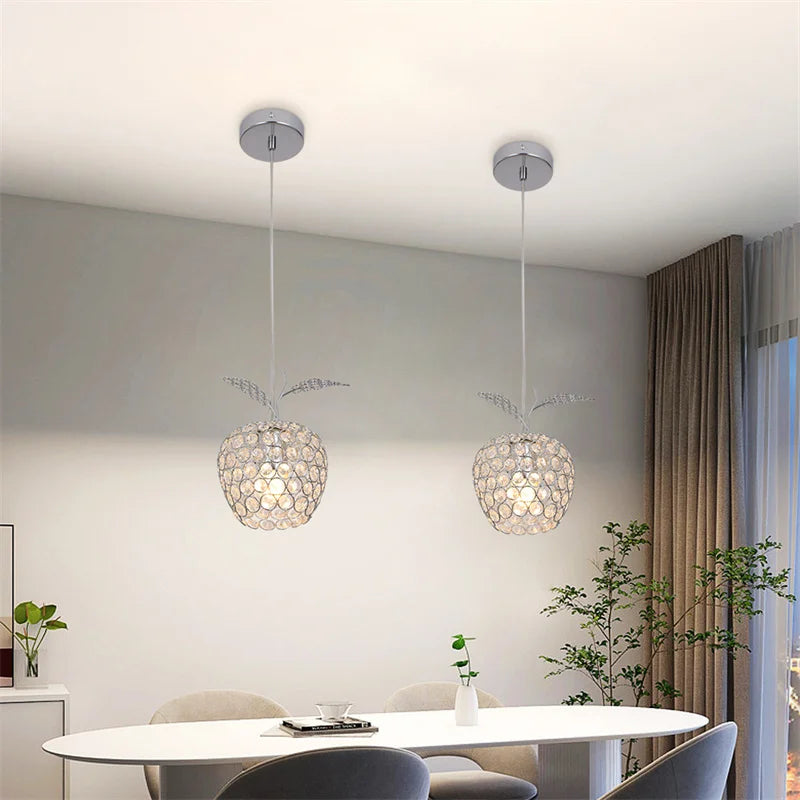 Two Maison Ornate Modern Crystal Chandeliers with E27 sockets, luxurious glass detailing, elegant hanging design.