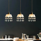 Three Maison Ornate Nordic Crystal Glass Chandeliers, intricately detailed and gleaming with elegant crystal accents.
