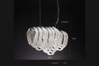 Maison Ornate Modern Nordic chandelier with LED crystal tassels, overlapping ovals, 110x50cm, adjustable length.