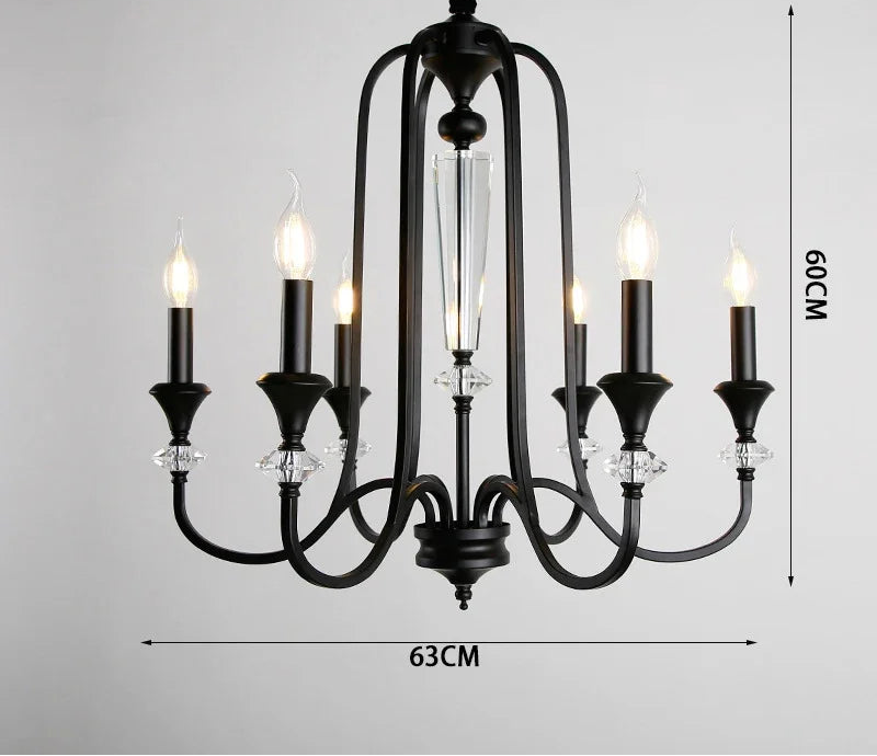 Vintage Crystal Chandelier with LED Living Room Luxury