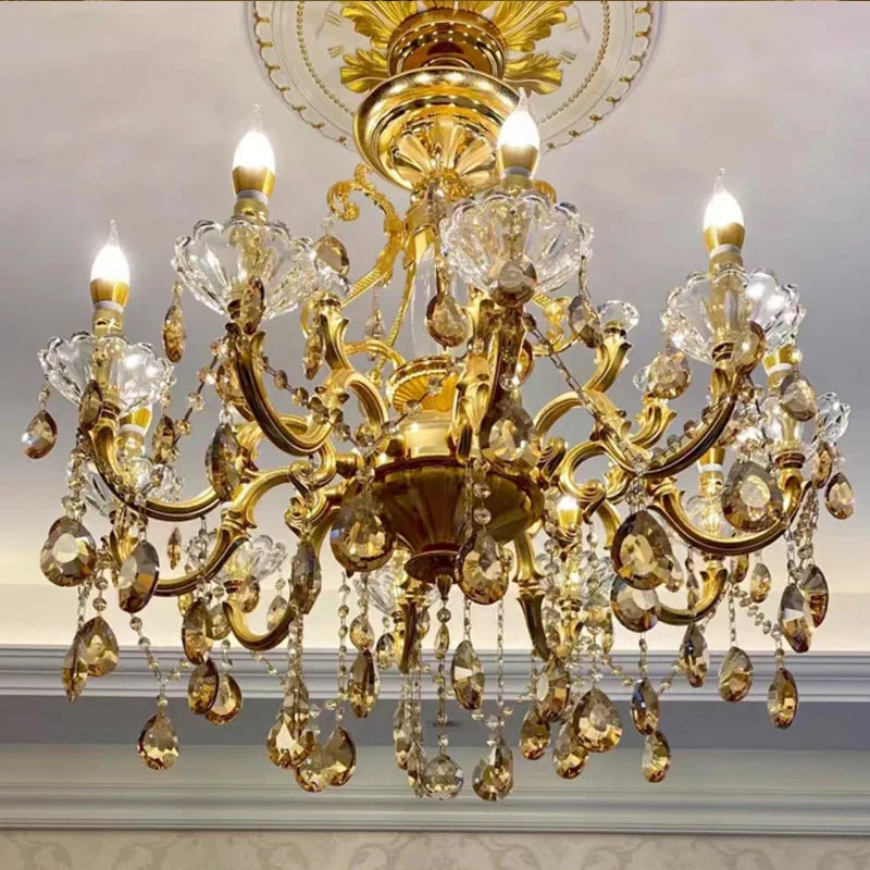 Baroque Crystal Chandelier with Modern LED Lighting