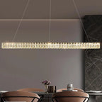 Maison Ornate Modern Crystal Chandelier features layered crystals and sleek metal in a sophisticated design.