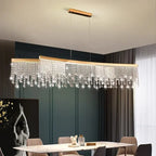 Maison Ornate Modern Crystal Chandelier with nickel frame and elegant pendants, beautifully detailed fixture.