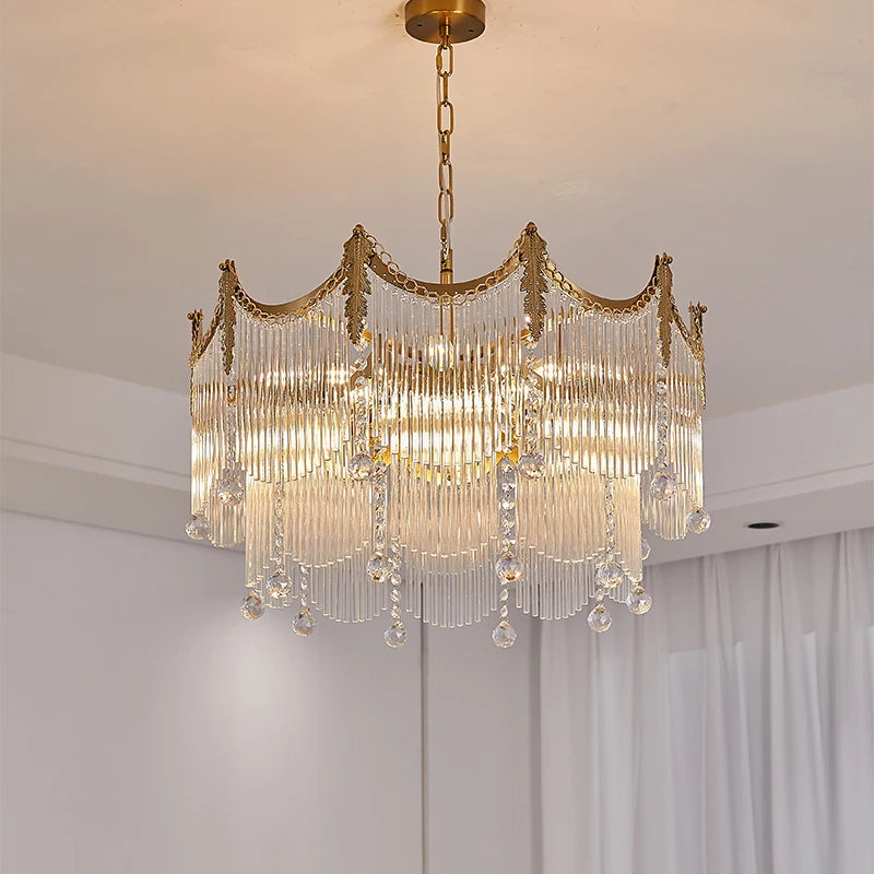 Vintage Crystal LED Chandelier for Living Room
