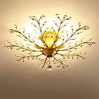Art Deco Crystal Chandelier with Nordic LED Candles