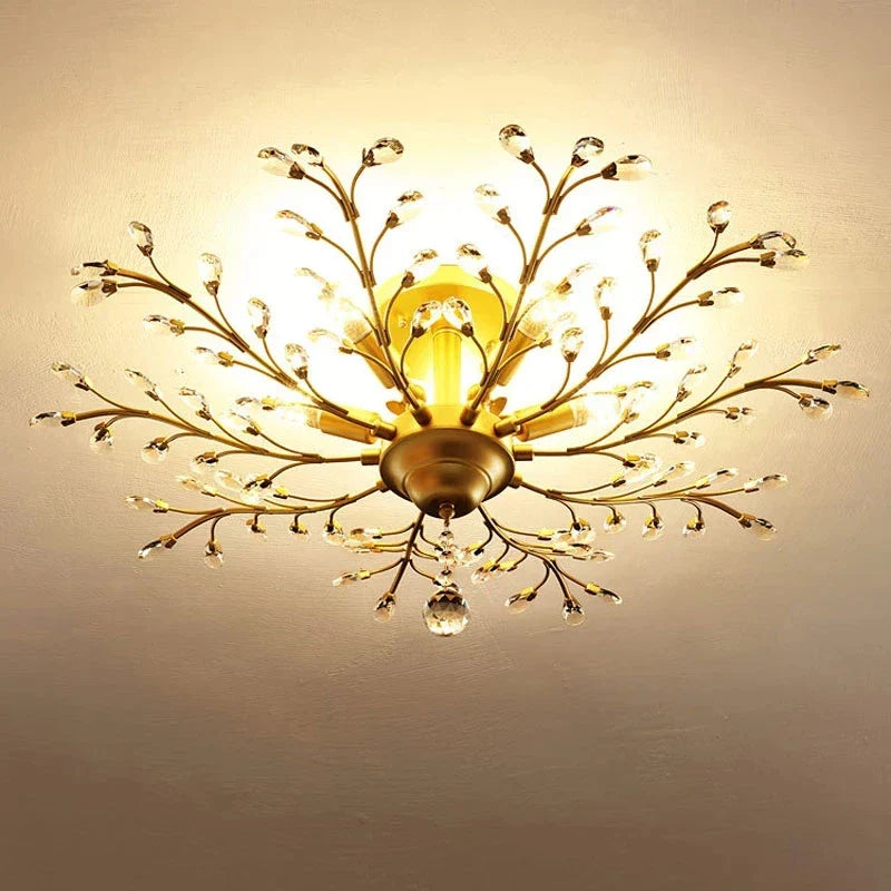 Art Deco Crystal Chandelier with Nordic LED Candles