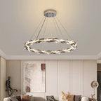 Maison Ornate Modern Crystal Hallway Chandelier with metal suspension, elegant crystal details, sleek modern design.