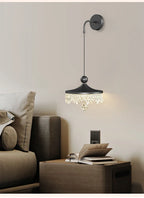 Maison Ornate French Medieval Teardrop Chandelier with black frame and sparkling crystal accents.