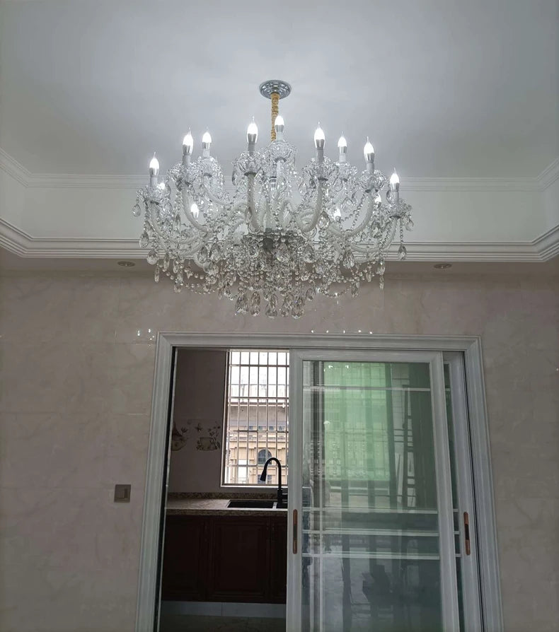 Grand lustre en cristal élégant pour salon et salle à manger