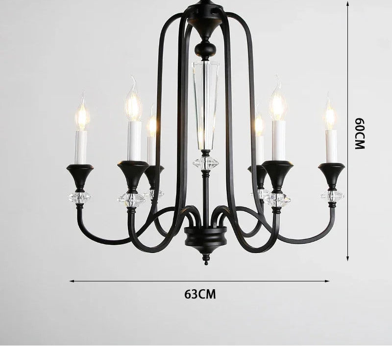 Vintage Crystal Chandelier with LED Living Room Luxury