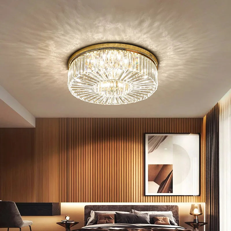 Crystal Chandelier with LED Rings Modern Design