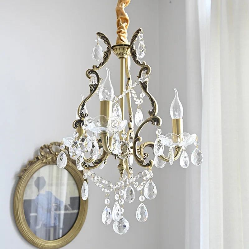 Vintage Crystal Chandelier with Elegant Beads Loft Decor