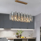 The Dimmable K9 Crystal Chandelier Modern Decoration by Maison Ornate, featuring sparkling clustered crystals.